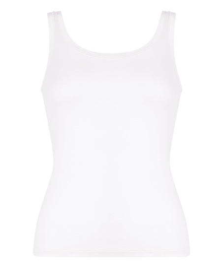 Singlet top z miękkiej bawełny, Biały