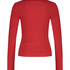 Top V-neck long sleeves, Czerwony