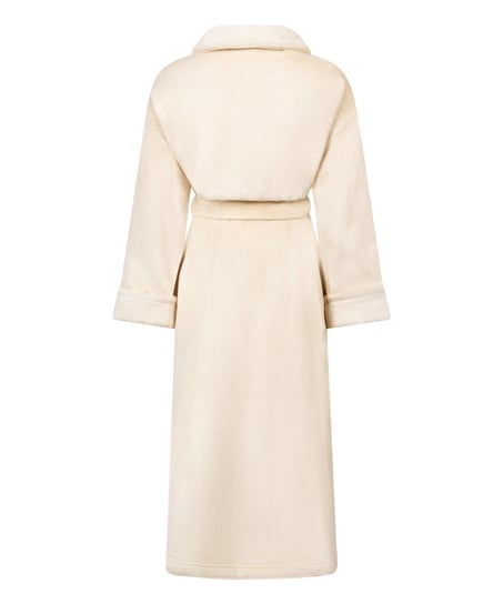 Miękki szlafrok polarowy, Biały