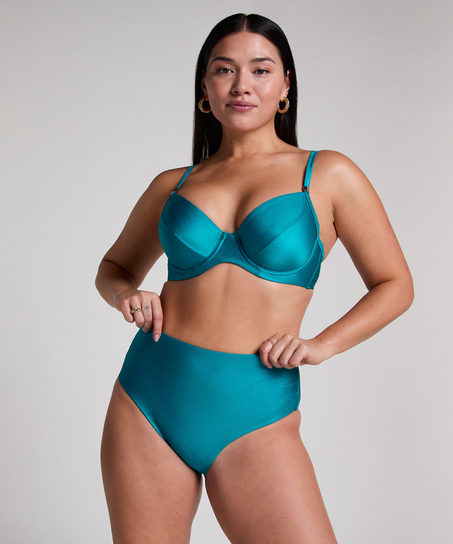 Nieusztywniany stanik bikini z fiszbinami Aqua, Zielony
