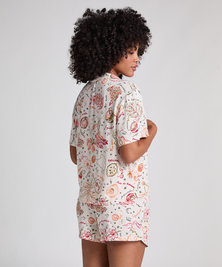 Satynowe szorty, Biały