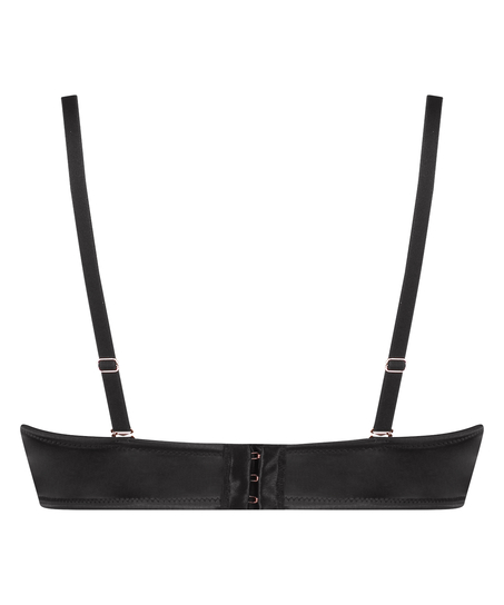 Usztywniony biustonosz z fiszbinami Chalice bez ramiączek, Czarny