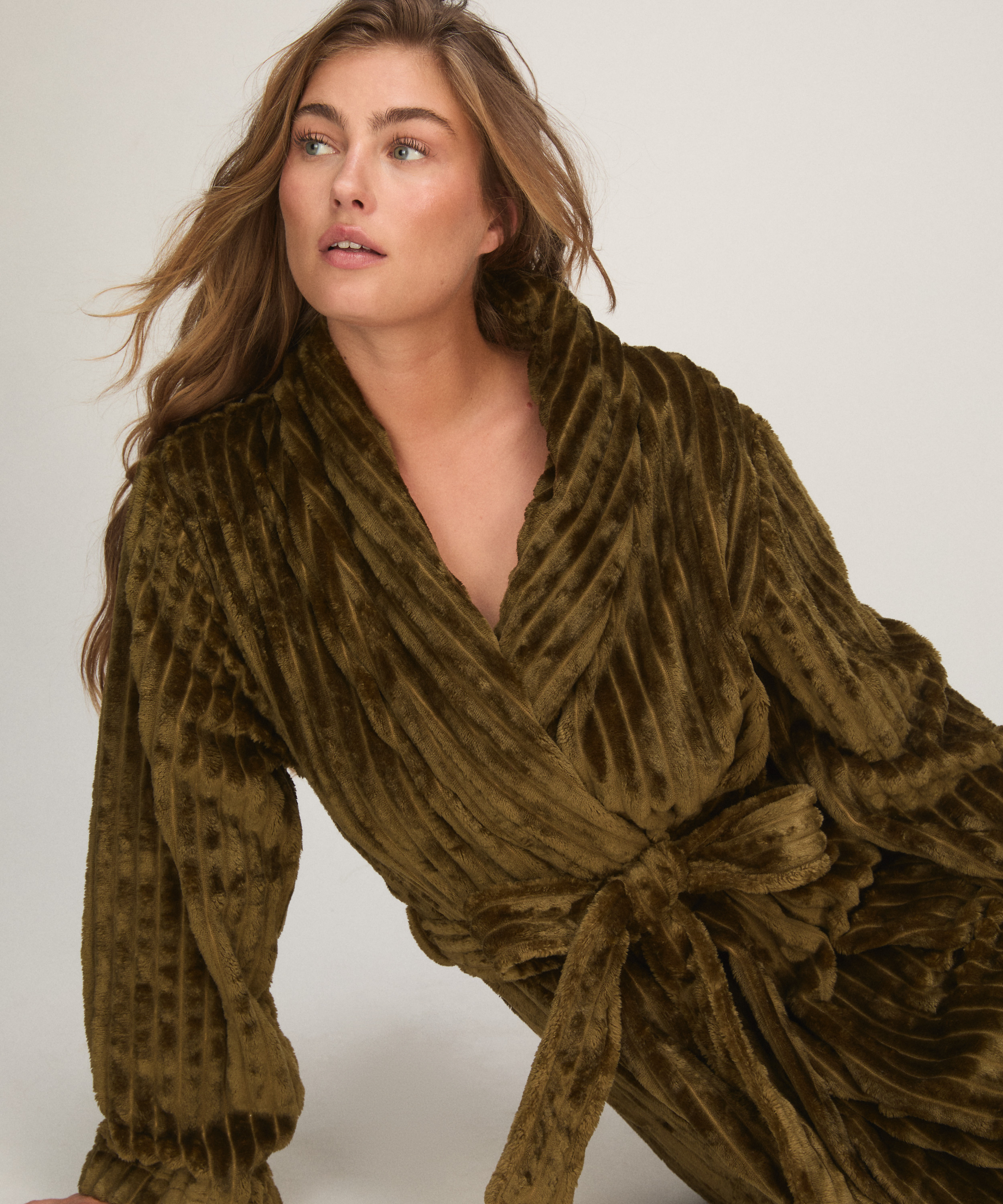 Szlafrok Jacqueared Fleece, Zielony, main