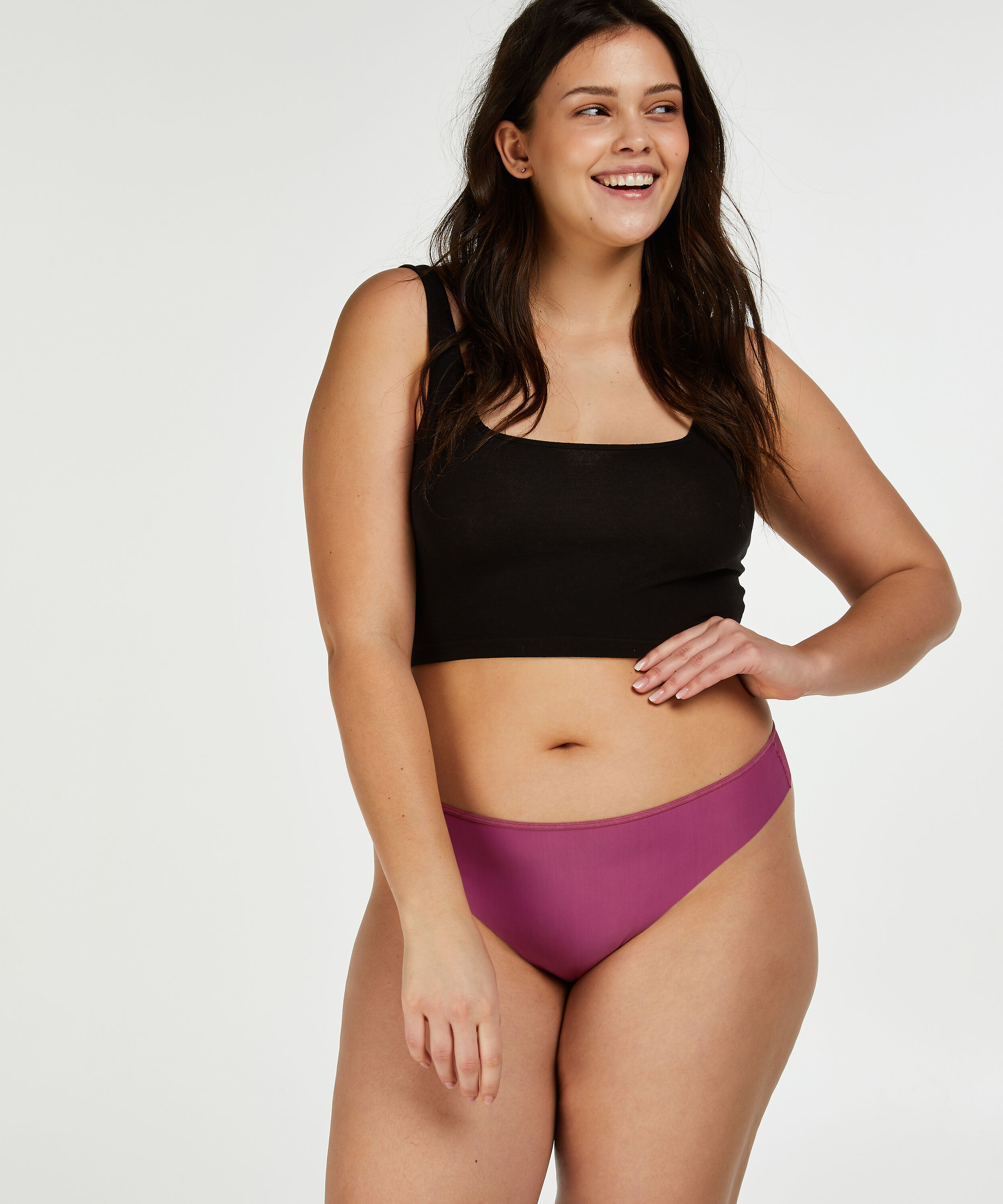 Invisible thong branded, R&oacute;żowy