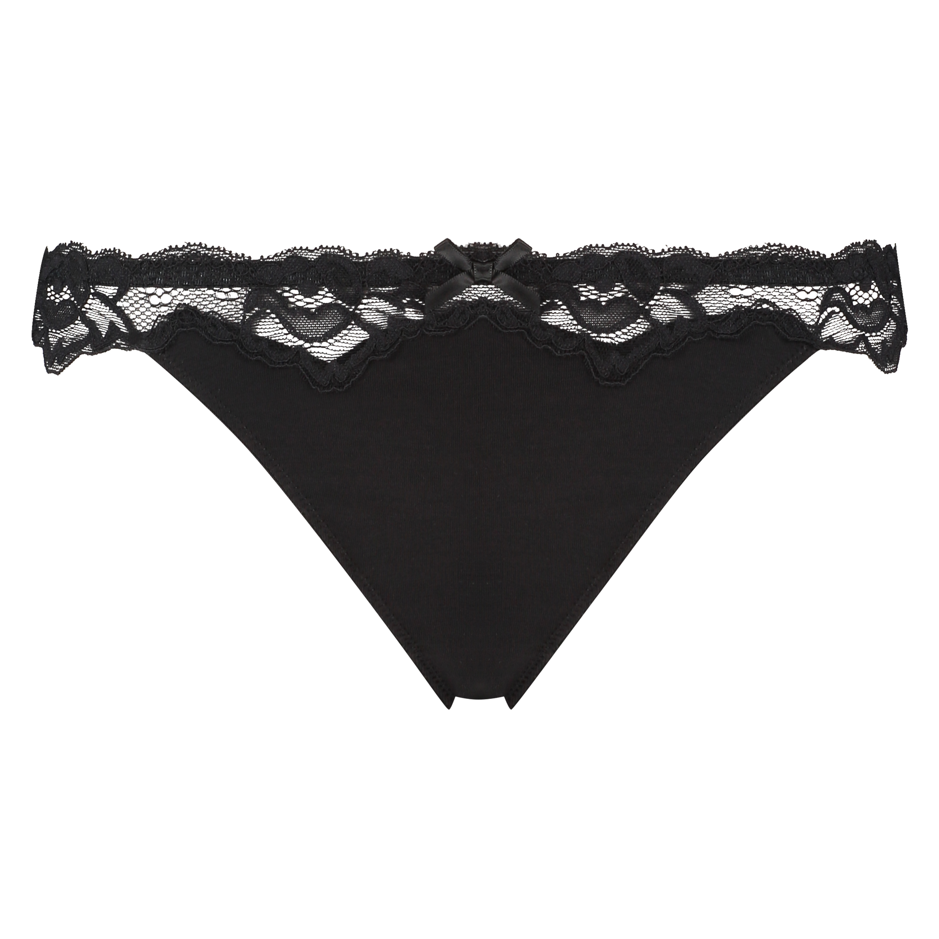 Secret Lace cotton thong, Czarny, main
