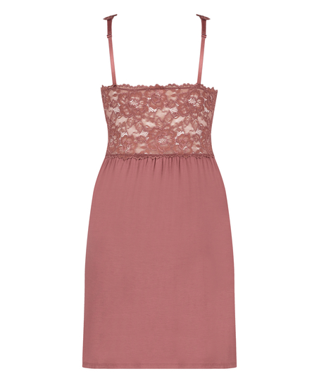 Sukienka na ramiączkach z koronką Nora, Fioletowy