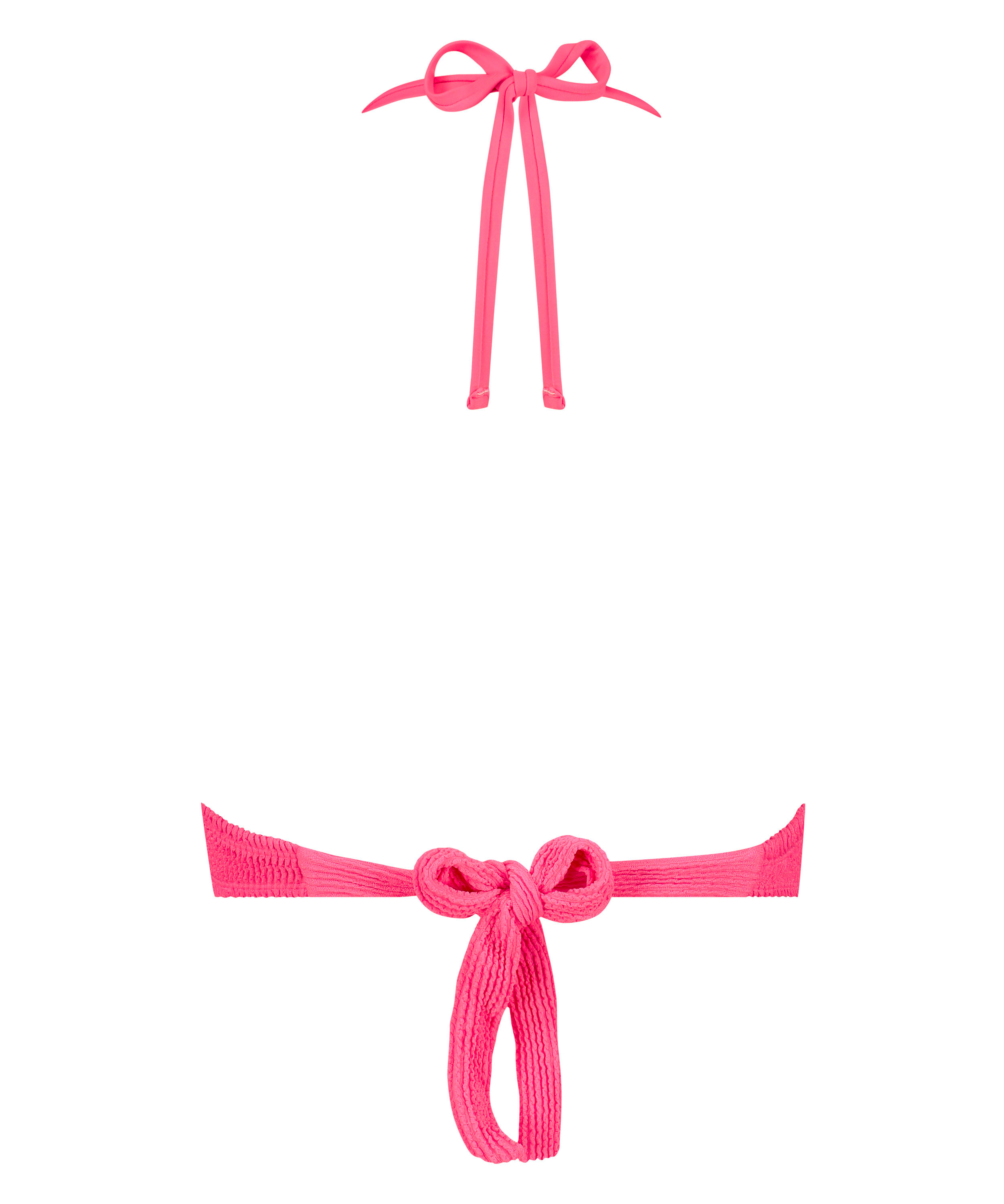 Góra od bikini typu bandeau Crinkle, Różowy, main
