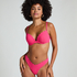 G&oacute;ra od bikini push-up z fiszbinami, z falowanym brzegiem, miseczki A &ndash; E, R&oacute;żowy