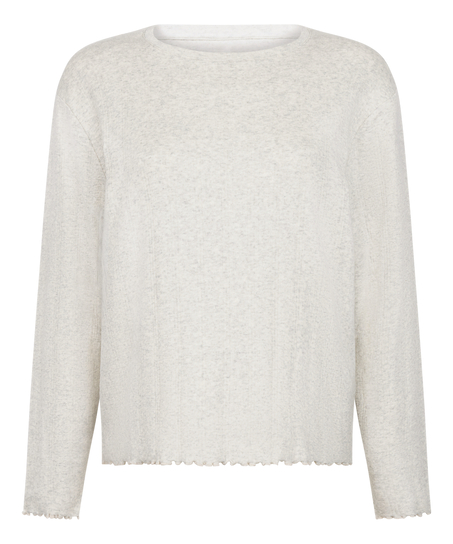 Piżama Top Loose Pointelle, Szary