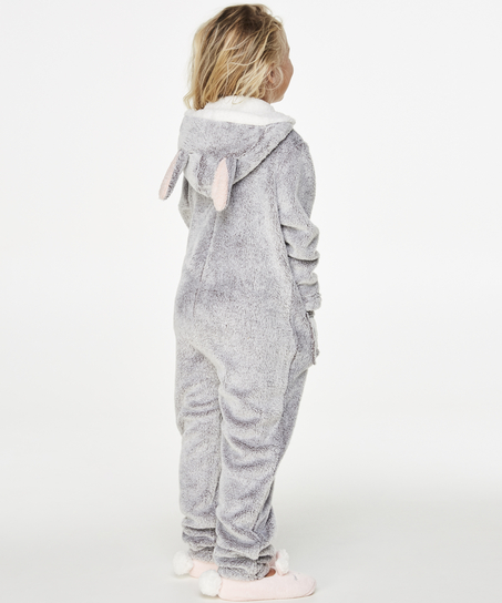 Fleece Onesie Kids, Szary