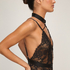 Body z otwartym krokiem Brandy Private, Czarny
