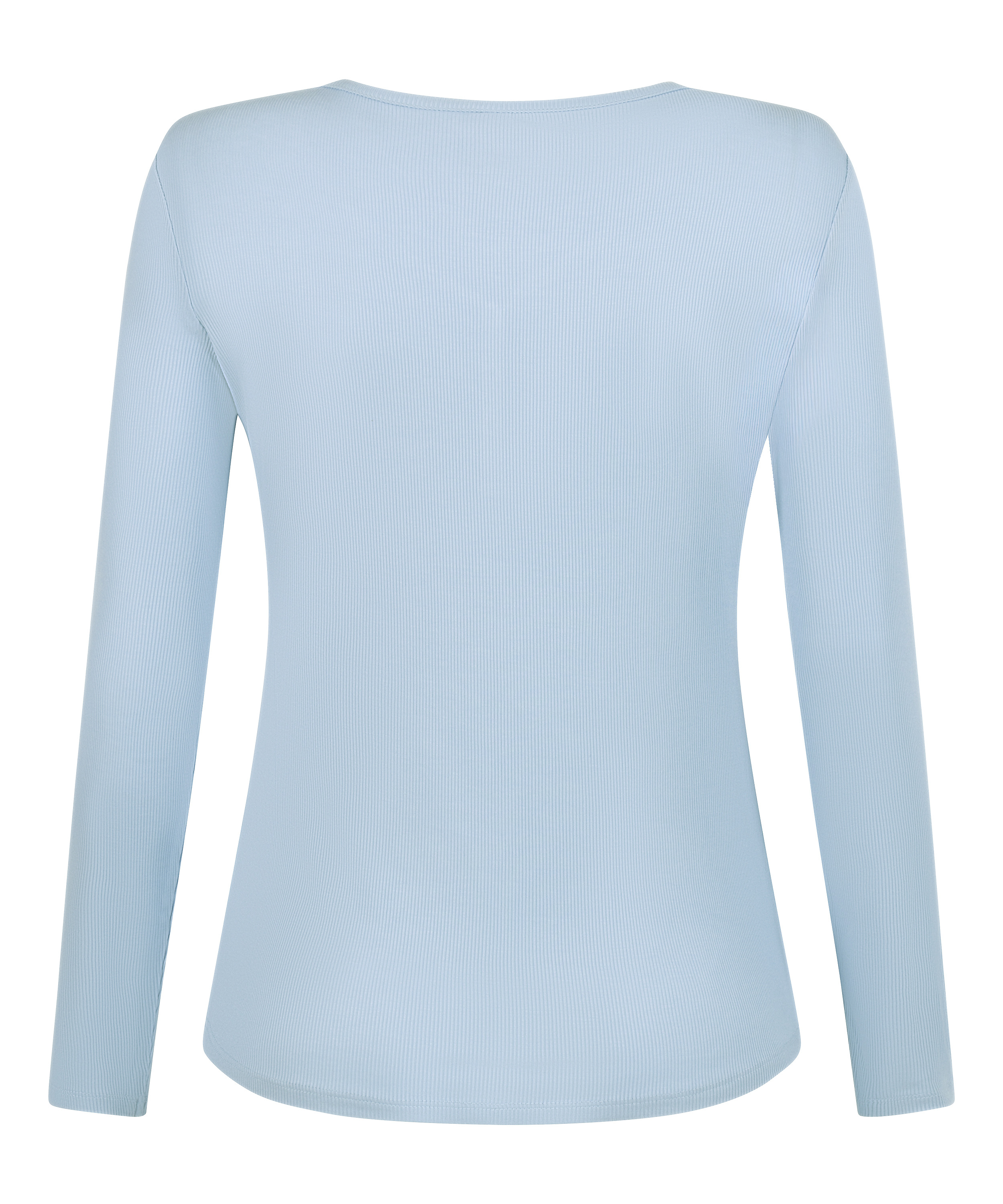 Bluza piżamowa Henley z długim rękawem, Niebieski, main
