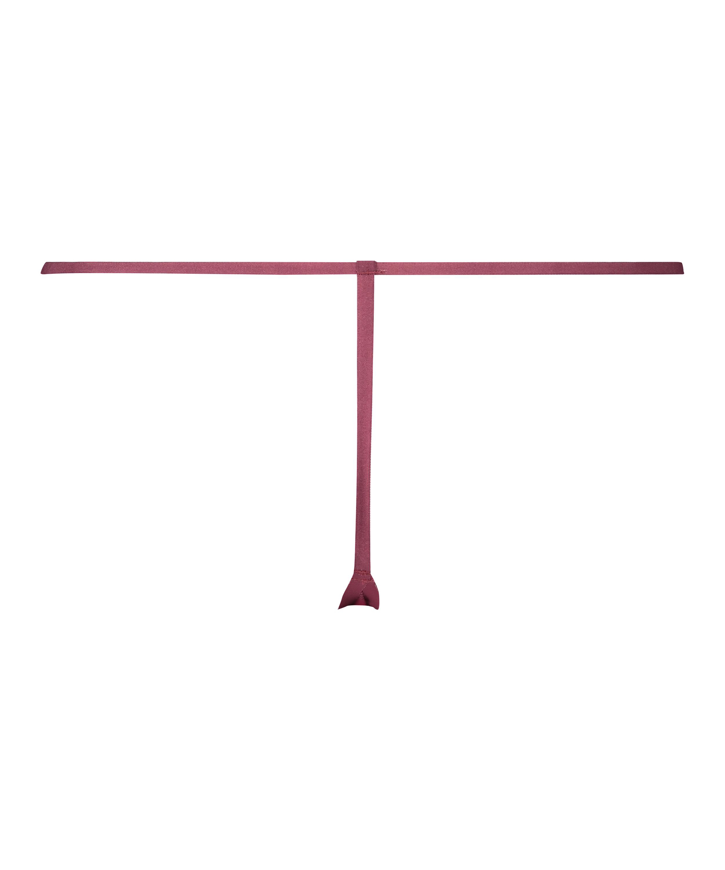 Niewidzialne siateczkowe stringi w paski, Czerwony, main