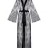 Długie kimono z koronką, Czarny