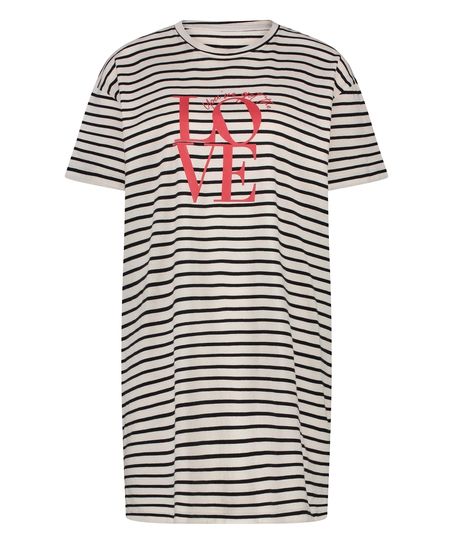 Koszula nocna z okrągłym dekoltem, Czarny