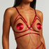 Chain Top Bralette, Czerwony