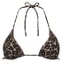 Leopard mini triangle bikini top, Brązowy
