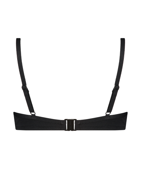 Nieusztywniany stanik bikini z fiszbinami Scallop Glam, Czarny