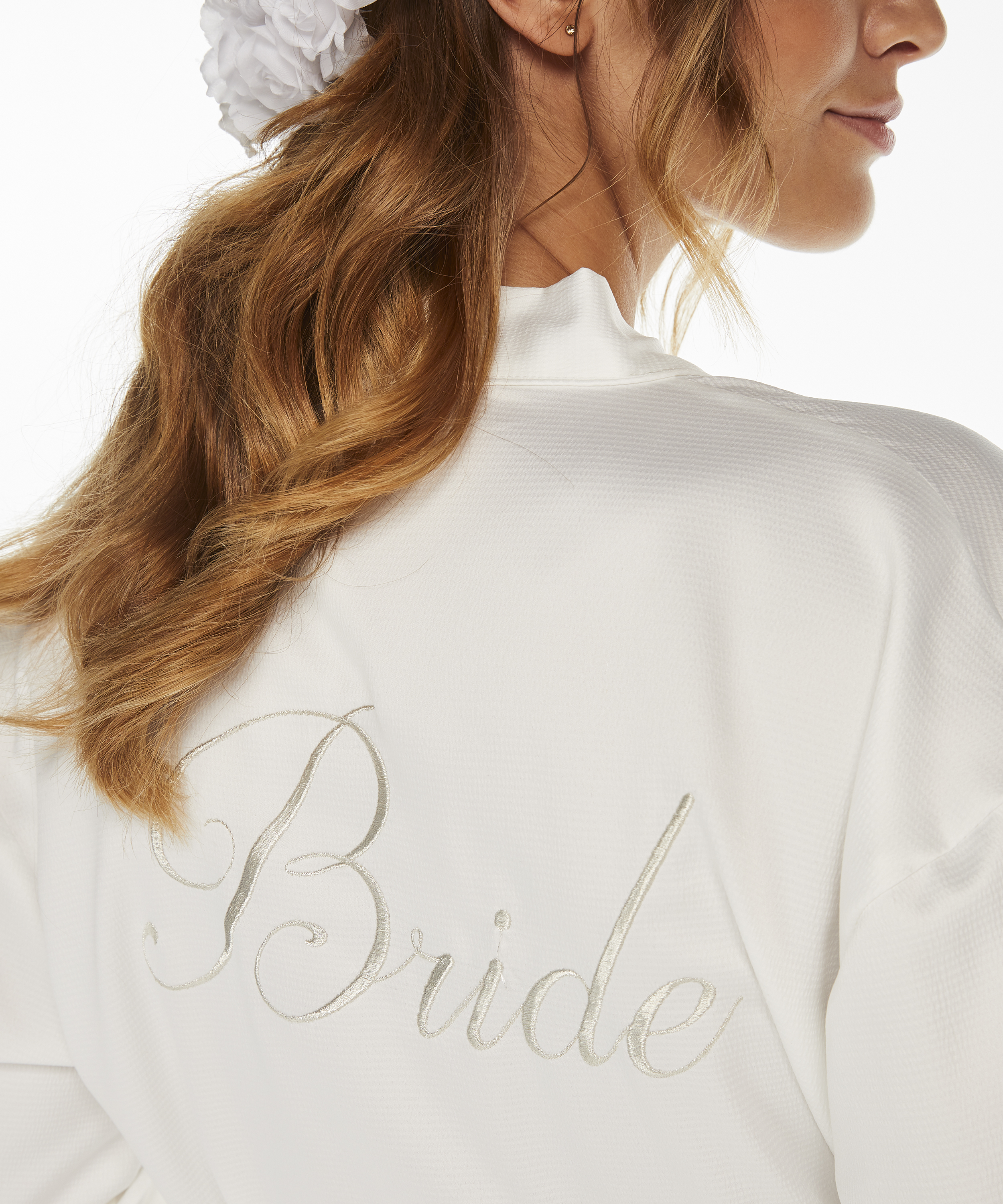 Satin Kimono Bridal, Biały, main
