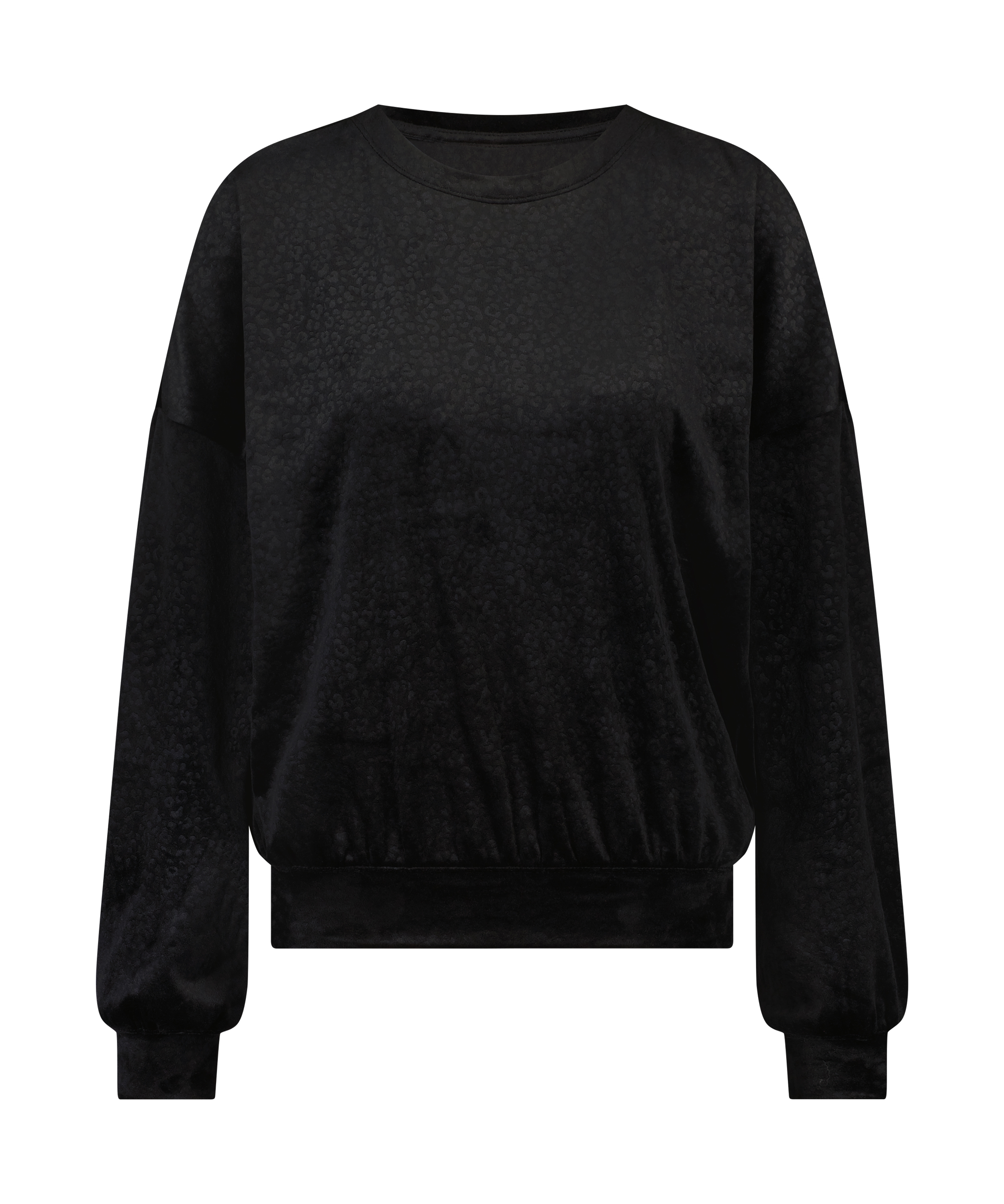 Welurowy top, Czarny, main