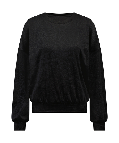 Welurowy top, Czarny