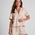 Bluza lniana w kratę, Biały