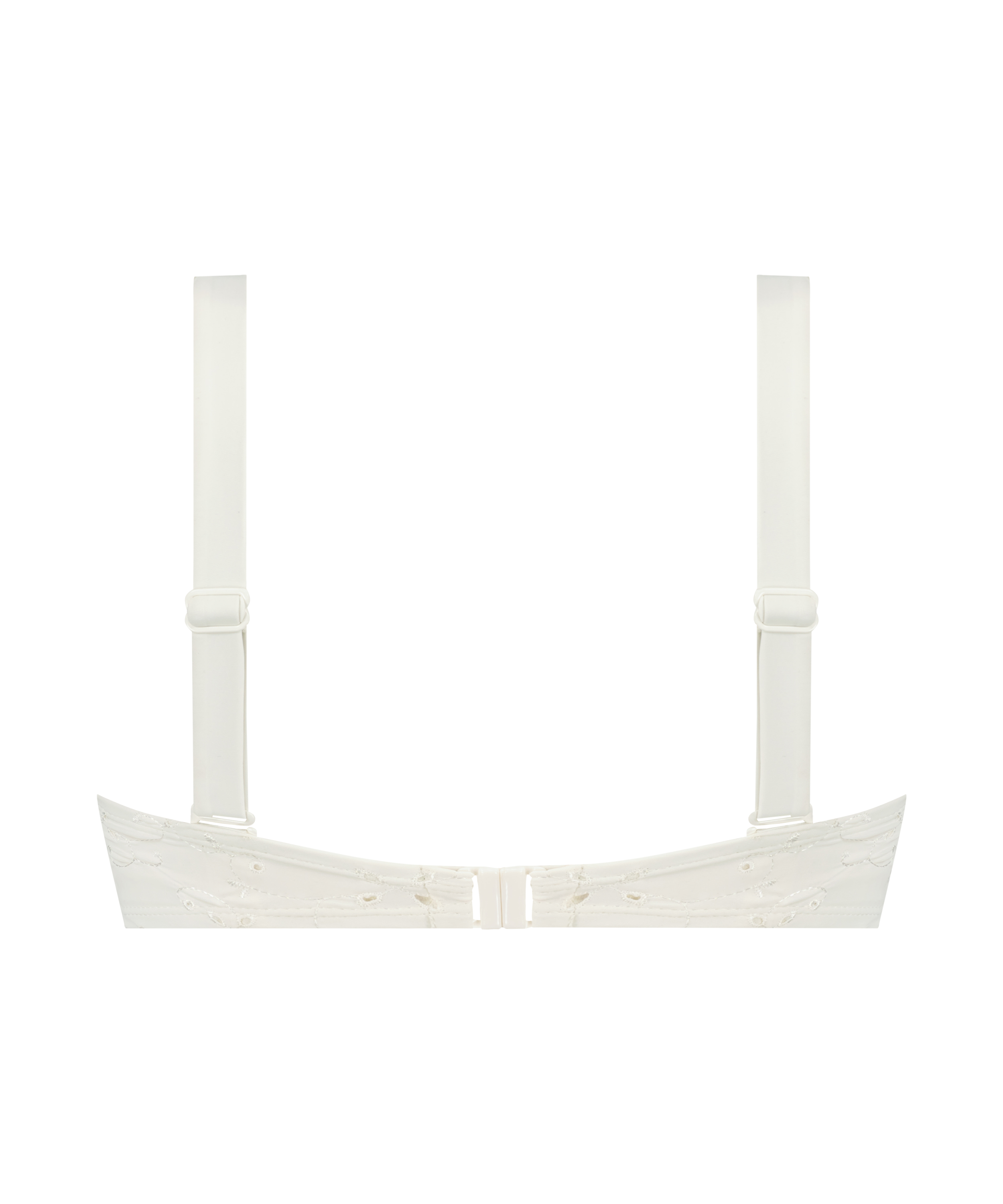 Haftowany biustonosz bikini opaska z wkładkami, Biały, main