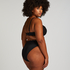 Usztywniany top bikini z fiszbinami Scallop, Czarny