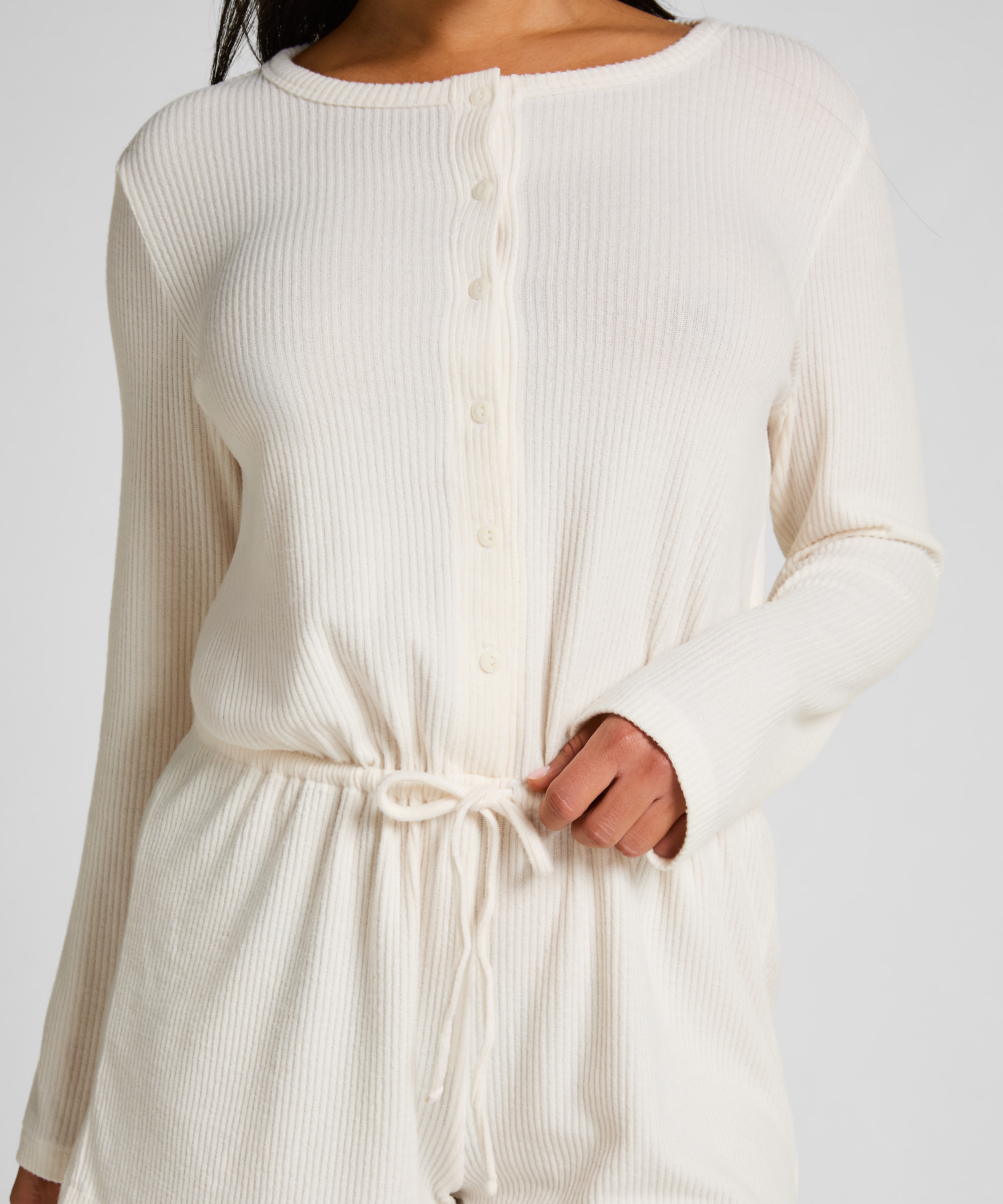 Kr&oacute;tkie onesie z dżerseju w prążki, Biały, main