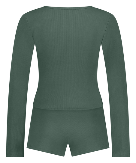 Koronkowa piżama z długim rękawem, Zielony