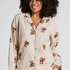 Bluza flanelowa twillowa ze wzorem misia, Beżowy