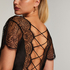 Satynowe kimono Coco, Czarny