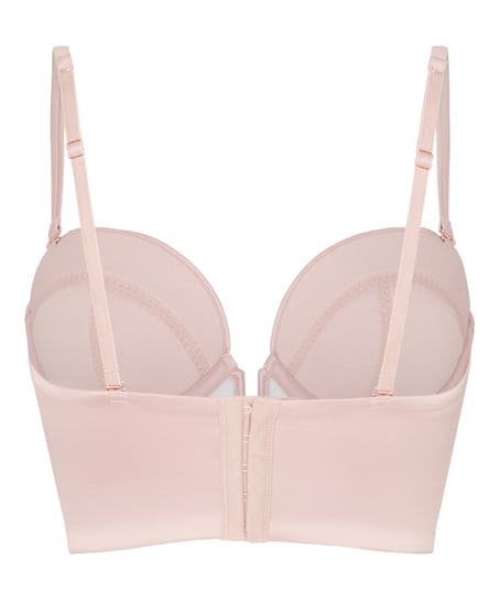 Biustonosz typu longline z fiszbinami i wyści&oacute;łką Rosa, R&oacute;żowy
