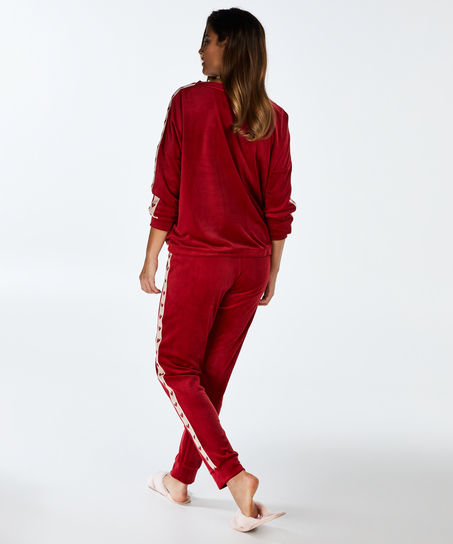 Velours Heart top, Czerwony