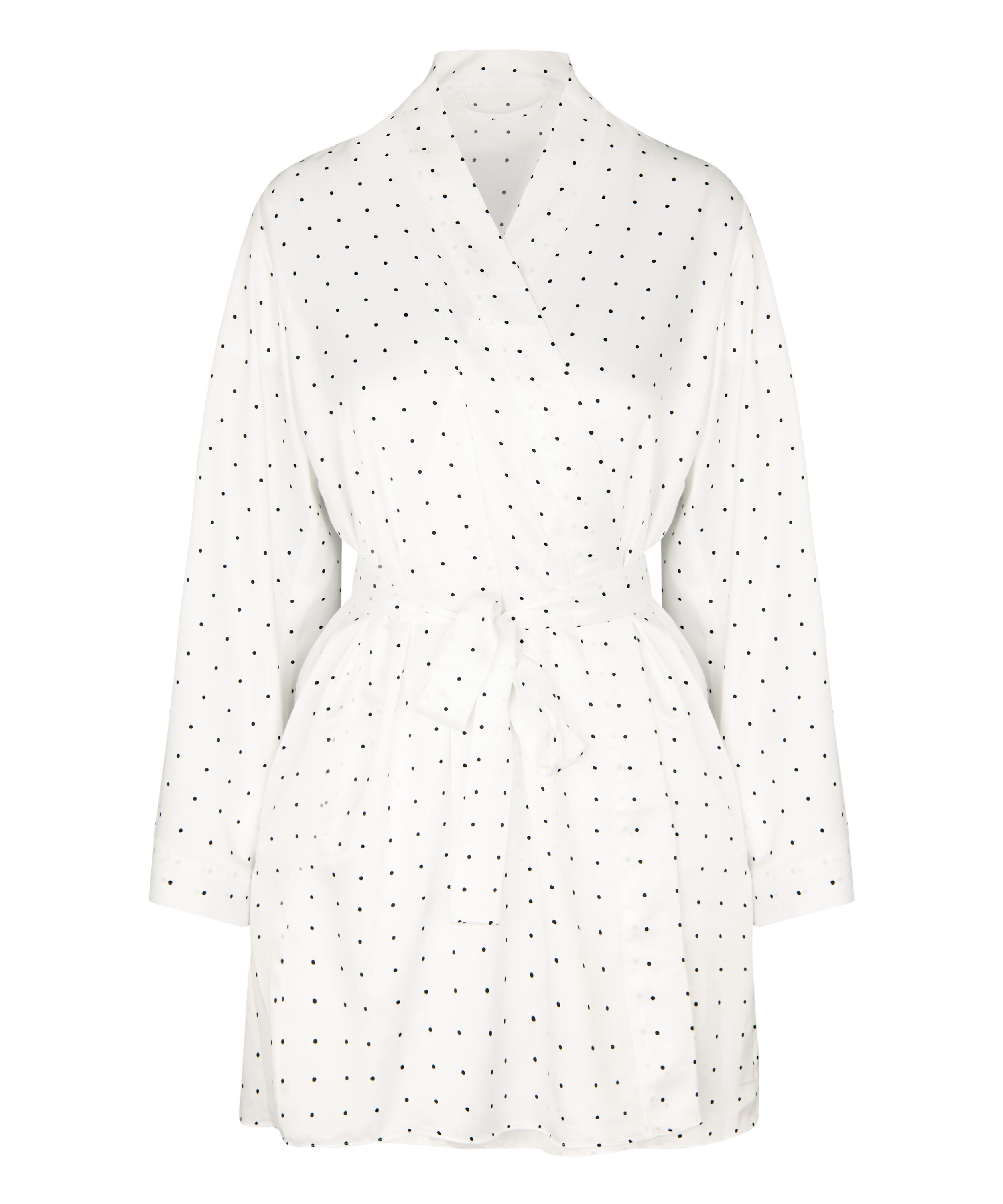 Satynowe Kimono w Kropki Dolly, Biały
