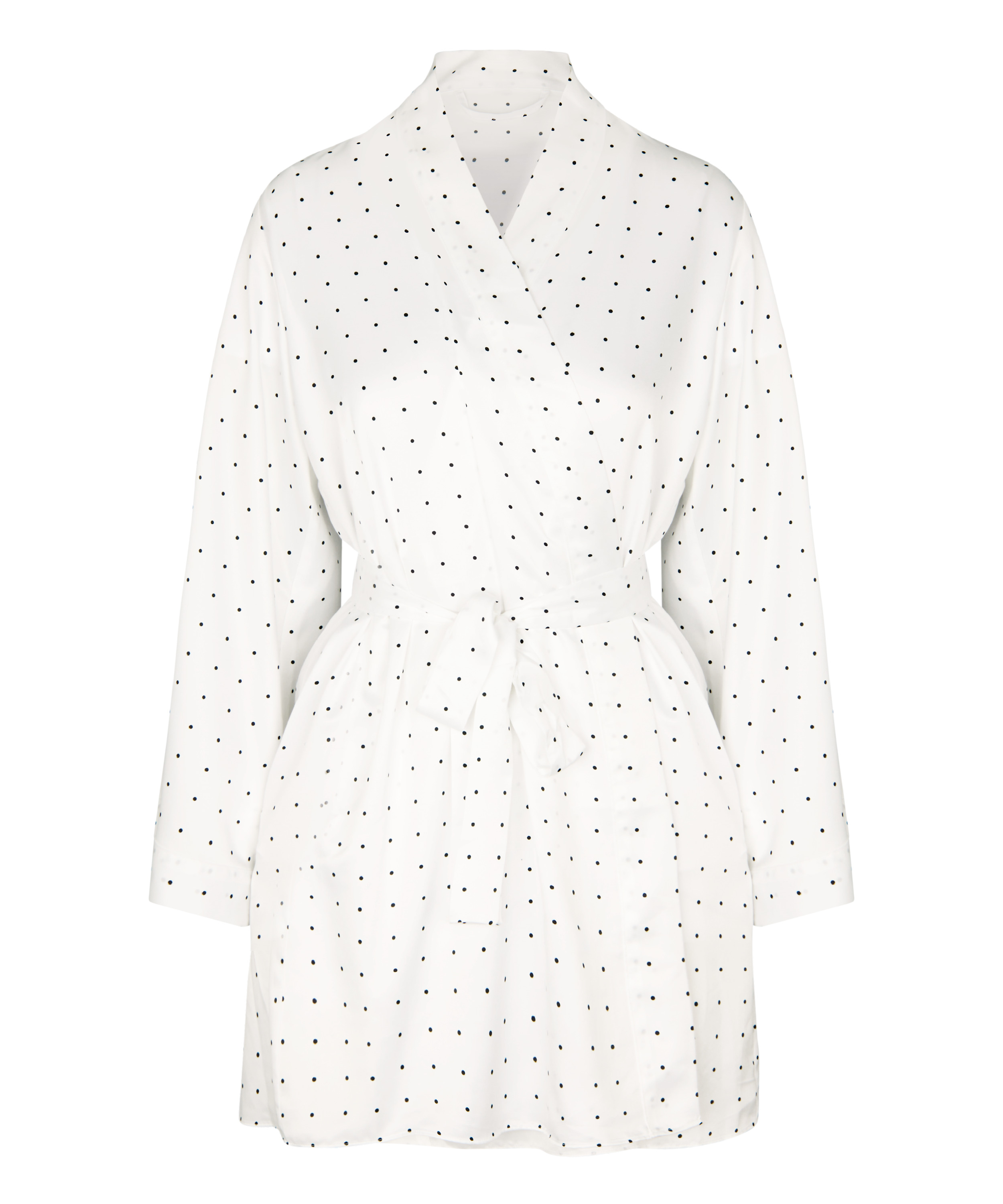 Satynowe Kimono w Kropki Dolly, Biały, main