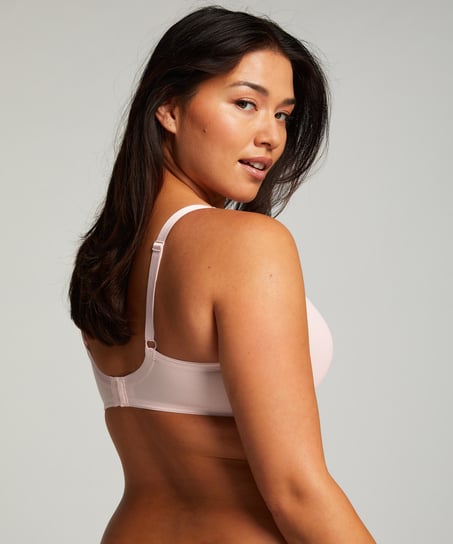 Nieusztywniany biustonosz minimizer z fiszbinami Nina, Różowy