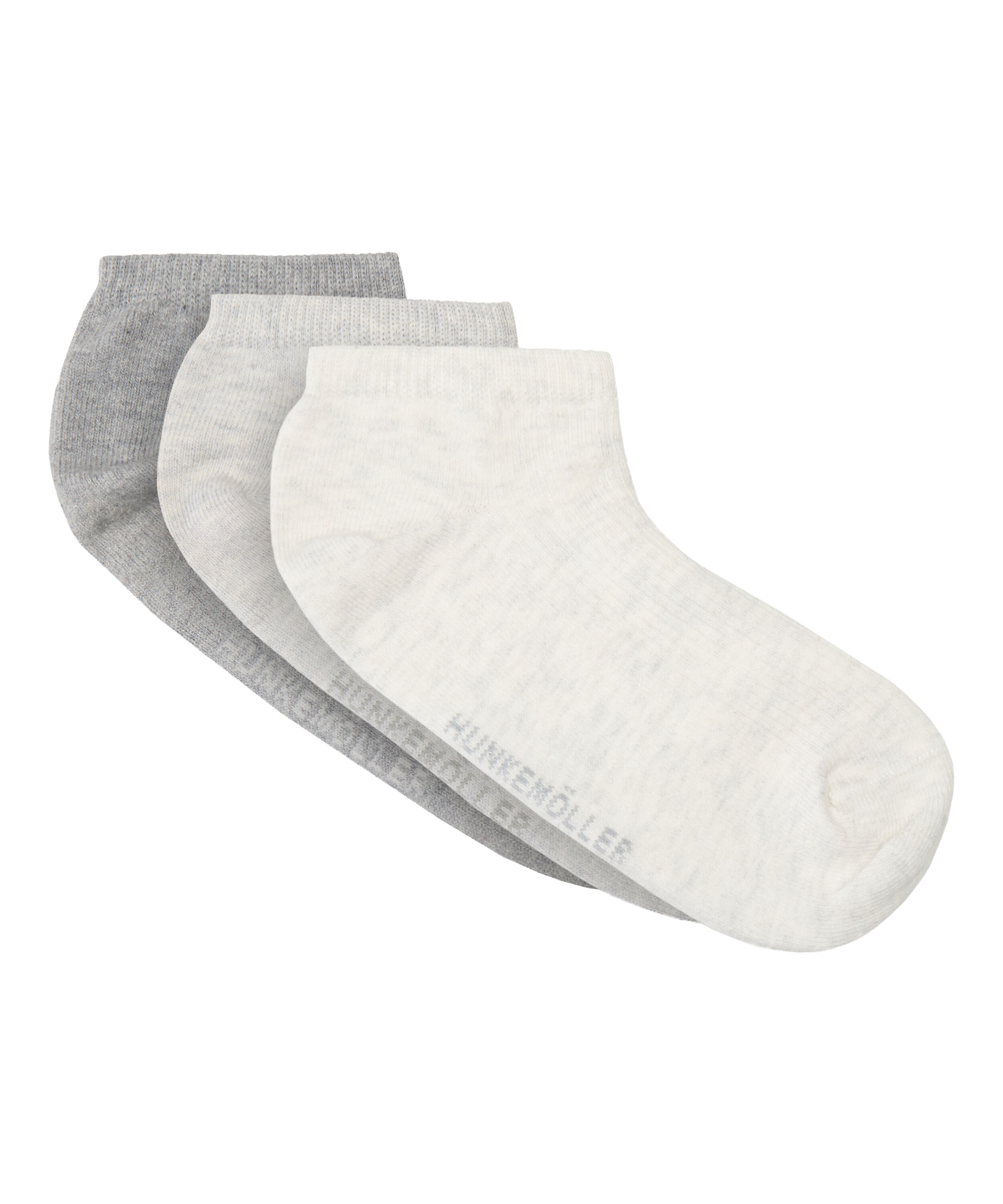 3-pak Bawełnianych Skarpetek Sneaker, Szary