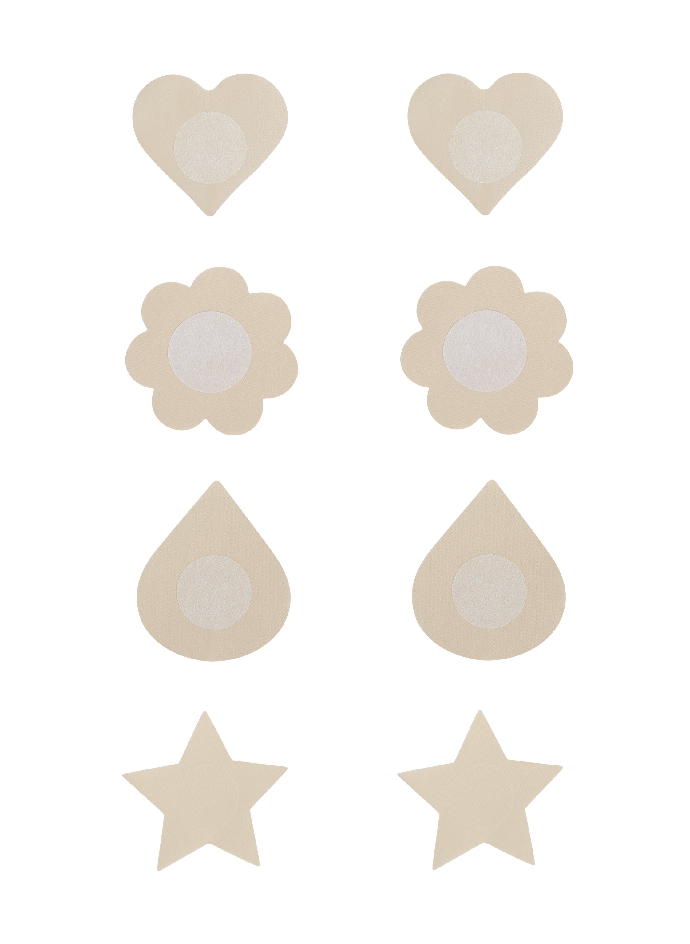 Zestaw 4 par Nakładki na sutki, Beżowy, main