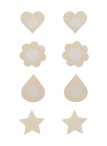 Zestaw 4 par Nakładki na sutki, Beżowy