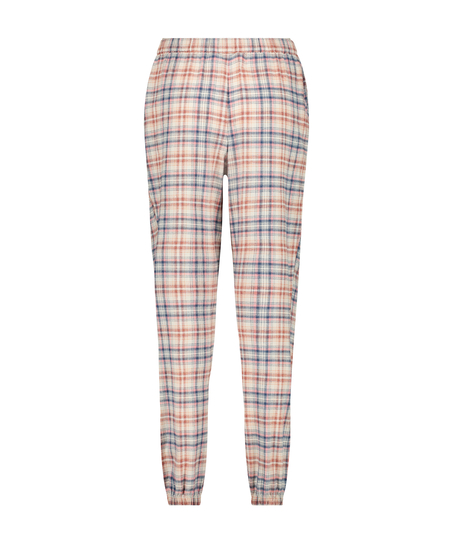 Spodnie od piżamy w kratę, Beżowy