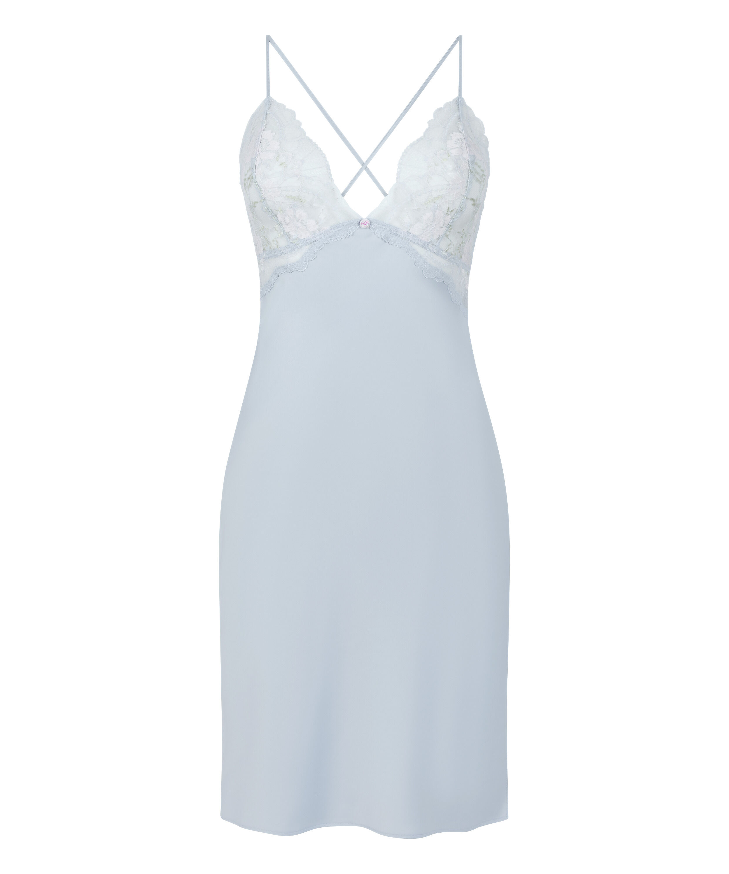 Satynowa Koszulka Nocna Miri, Niebieski