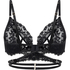 Otwarty biustonosz bralette Anna, Czarny