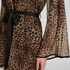 Kimono z siateczki w panterkę, Czarny