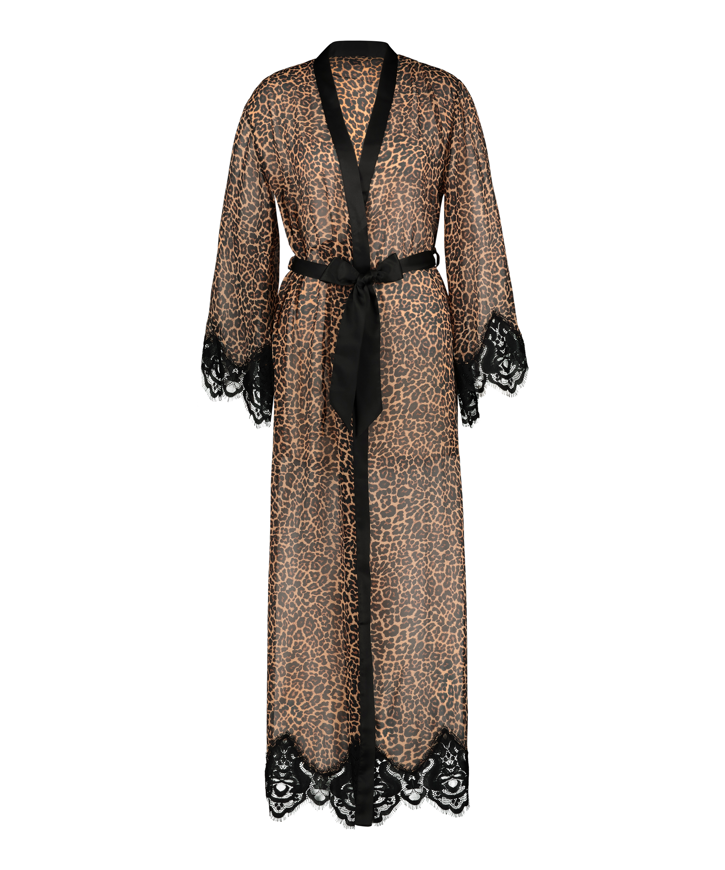 Szyfonowe kimono, Czarny, main