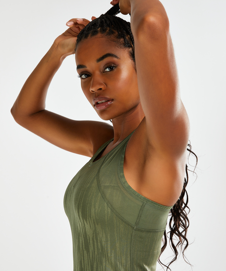 Sportowy tank top slim fit HKMX, Zielony