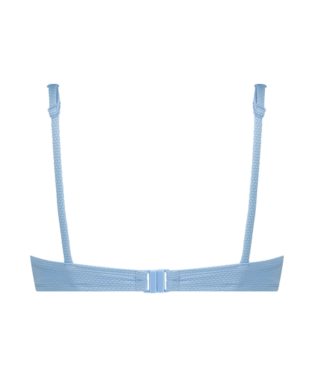 Nieusztywniona półokrągła góra od bikini z fiszbinami, Niebieski