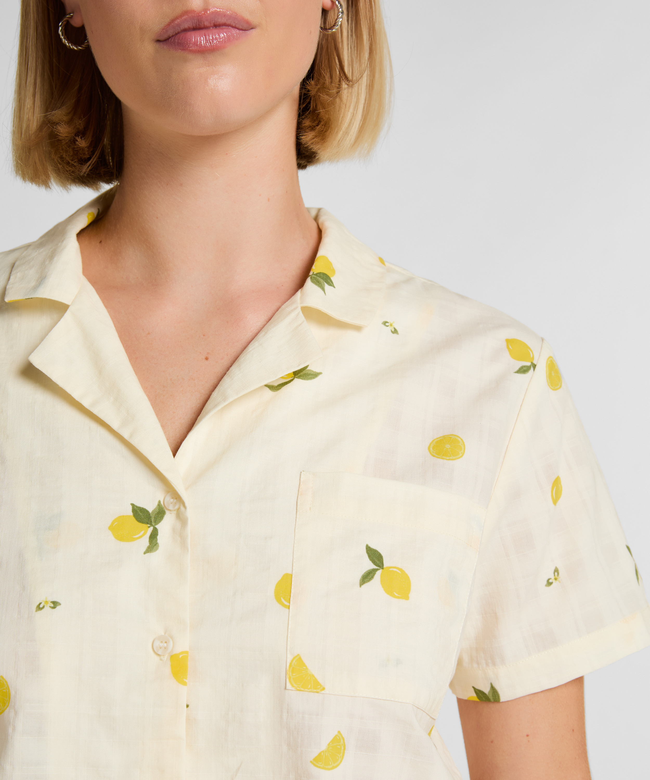 Kurtka Piżamowa Cytrynowa, Biały, main