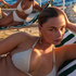 Tr&oacute;jkątna szydełkowa g&oacute;ra od bikini, Biały
