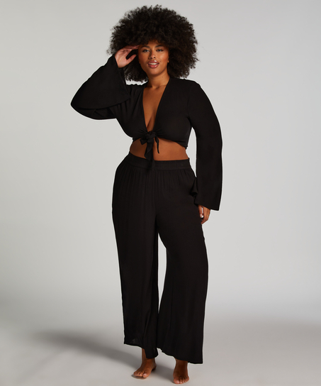 G&oacute;ra od piżamy z długim rękawem, Czarny